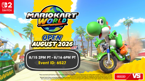 The summer fun continues in the Mario Kart World Open August 2026 event!