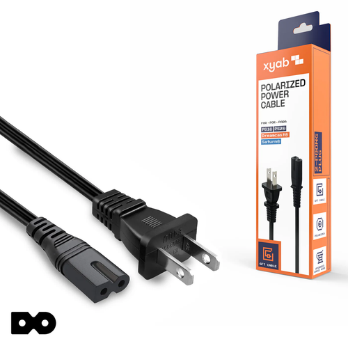Universal 2 Prong Polarized Power Cable Cord (Figure 8): PS1 / PS2 Slim / Dreamcast / Saturn - xyab