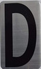 Apartment Number SignLetter D  - Porte D'argent line