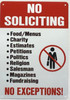 NO SOLICITING NO EXCEPTIONS SIGN NO SOLICITING NO EXCEPTIONS SIGN