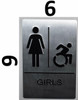 Girls ACCESSIBLE Restroom BUILDING SIGNwith Tactile Text and Braille BUILDING SIGN- Girls ACCESSIBLE Restroom BUILDING SIGNwith Tactile Text and Braille BUILDING SIGN-