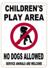 Children's Play Area No Dogs Allowed Notice SIGNAGE 7X10 Aluminium Children's Play Area No Dogs Allowed Notice SIGNAGE 7X10 Aluminium