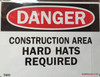 Aluminium OSHA Safety DOB SIGN "Danger Construction Area Hard Hats required", 12" Widex 9" High Black / Red on White Aluminium OSHA Safety DOB SIGN "Danger Construction Area Hard Hats required", 12" Widex 9" High Black / Red on White