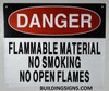 Danger Flammable Material NO Smoking NO Open Flames HPD SIGN Danger Flammable Material NO Smoking NO Open Flames HPD SIGN