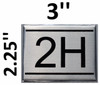 APARTMENT NUMBER Sign2H -BRUSHED ALUMINUM APARTMENT NUMBER Sign2H -BRUSHED ALUMINUM