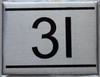 APARTMENT NUMBER Sign3I -BRUSHED ALUMINUM APARTMENT NUMBER Sign3I -BRUSHED ALUMINUM