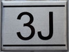 APARTMENT NUMBER Sign3J -BRUSHED ALUMINUM APARTMENT NUMBER Sign3J -BRUSHED ALUMINUM