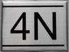 APARTMENT NUMBER Sign4N -BRUSHED ALUMINUM