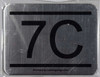 APARTMENT NUMBER HPD SIGN 7C -BRUSHED ALUMINUM APARTMENT NUMBER HPD SIGN 7C -BRUSHED ALUMINUM