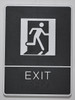 EXIT Sign- BLACK- BRAILLE