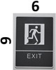 EXIT Sign- BLACK- BRAILLE