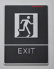 EXIT Sign- BLACK- BRAILLE