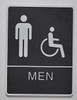 MEN ACCESSIBLE Restroom Sign- BLACK- BRAILLE