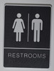 Restrooms Sign- Braille Sign with Raised Tactile Graphics and Letters