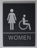 WOMEN ACCESSIBLE Restroom Sign- BLACK- BUILDING SIGNBraille BUILDING SIGNwith Raised Tactile Graphics and Letters