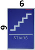 STAIRS Sign- BLUE-Braille SIGNAGE with Raised Tactile Graphics and Letters