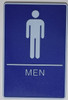 MEN Restroom Sign- BLUE- BRAILLE