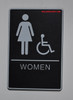 WOMEN ACCESSIBLE Restroom Sign- BLACK- BRAILLE
