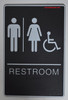 ACCESSIBLE Restrooms Sign- BLACK- BRAILLE
