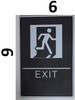 EXIT Sign- BLACK- BRAILLE