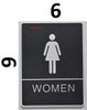 WOMEN Restroom Sign- BLACK- BRAILLE