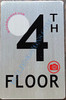 4TH FLOOR SIGN- SILVER