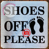 SHOES OFF PLEASE SIGN- BRUSHED ALUMINUM
