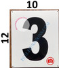 NUMBER 3 SignWHITE