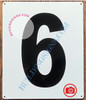 NUMBER 6 SignWHITE