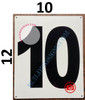 NUMBER 10 SignWHITE