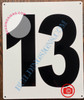 NUMBER 13 SignWHITE