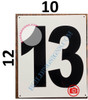 NUMBER 13 SignWHITE