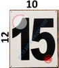 NUMBER 15 SignWHITE