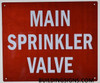 Main sprinkler valve   Signage