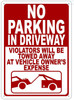 NO Parking in Driveway Sign NO Parking in Driveway Sign