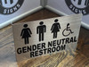 Gender Neutral Restroom Projection Sign- Gender Neutral Restroom 3D SAFETY SIGN Gender Neutral Restroom Projection Sign- Gender Neutral Restroom 3D SAFETY SIGN