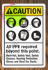 CAUTION: ALL PPE REQUIRED BEYOND THIS POINT BUILDING SIGN