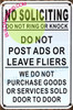 No soliciting -do not ring or knock DOB SIGN No soliciting -do not ring or knock DOB SIGN