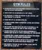 Gym Rules Sign Gym Rules Sign