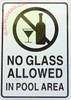 NO GLASS ALLOWED IN POOL AREA SIGN NO GLASS ALLOWED IN POOL AREA SIGN