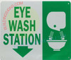 EYE WASH STATION BUILDING SIGNWITH ARROW DOWN BUILDING SIGN EYE WASH STATION BUILDING SIGNWITH ARROW DOWN BUILDING SIGN
