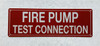 FIRE PUMP TEST CONNECTION COMPLIANCE SIGN