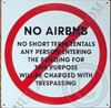 NO AIRBNB - NO SHORT TERM RENTALS SAFETY SIGN