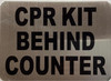CPR KIT BEHIND COUNTER SAFETY SIGN FOR RESTURANT NYC