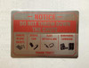 FD NOTICE DO NOT THROW DOWN THE INCINERATOR CHUTE SIGN
