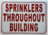 SPRINKLERS THROUGHOUT BUILDING SAFETY SIGN