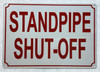 HPD STANDPIPE SHUT-OFF SIGN