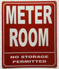METER ROOM NO STORAGE PERMITTED SAFETY SIGN