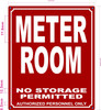 HPD METER ROOM NO STORAGE PERMITTED SIGN