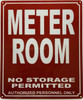 METER ROOM NO STORAGE PERMITTED SAFETY SIGN